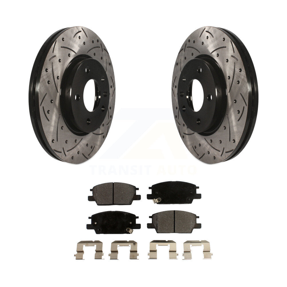 Rotor de frein à fente percée avant et Kit de plaquettes semi-métalliques pour Chevrolet Equinox GM