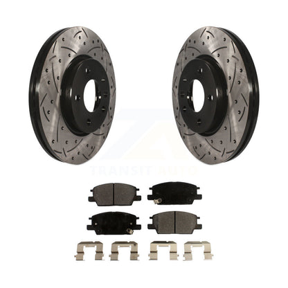 Rotor de frein à fente percée avant et Kit de plaquettes semi-métalliques pour Chevrolet Equinox GM