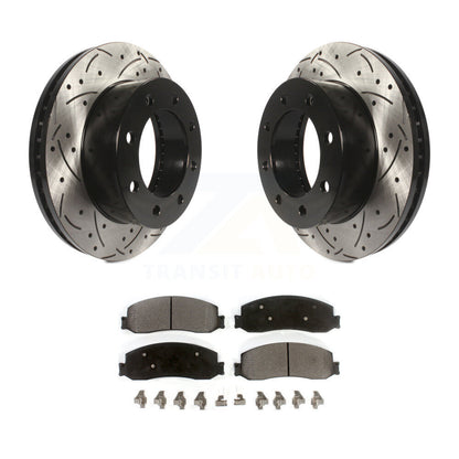 Kit de plaquettes semi-métalliques de Rotor de frein de fente de forage avant pour Ford F-250 Super Duty 4W