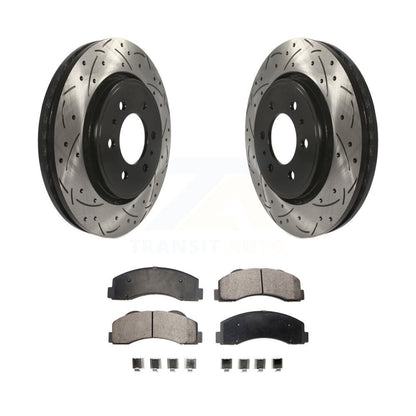 Rotor de frein à fente percée avant et Kit de plaquettes semi-métalliques pour Ford F-150 Expeditio