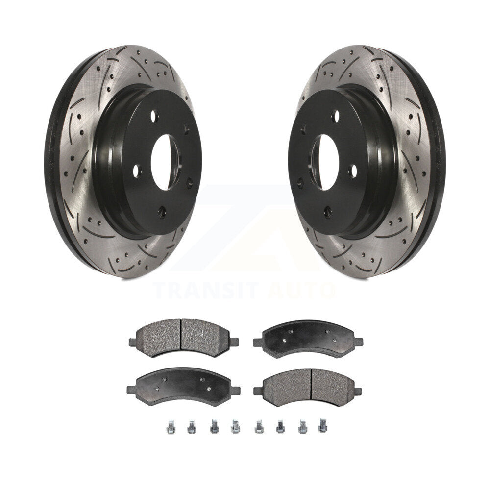 Rotors de frein à fente avant percés, Kit de plaquettes semi-métalliques pour Ram 1500 Classic Dodge