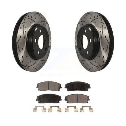 Kit de plaquettes semi-métalliques de Rotor de frein de fente de forage avant pour Dodge Chrysler 300 Magnu