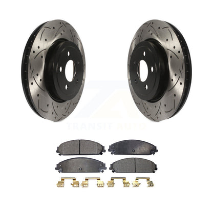 Kit de plaquettes semi-métalliques de Rotor de frein de fente de forage avant pour Dodge Chrysler 300 Magnu