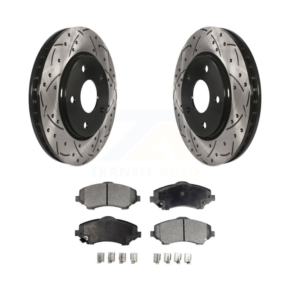 Rotors de frein à fente avant, Kit de plaquettes semi-métalliques pour remorquage Dodge Grand Caravan