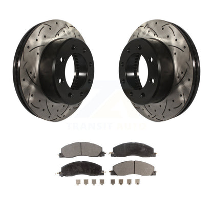 Rotors de frein à fente avant, Kit de plaquettes semi-métalliques pour Ram 3500 2500 1500 Dodge