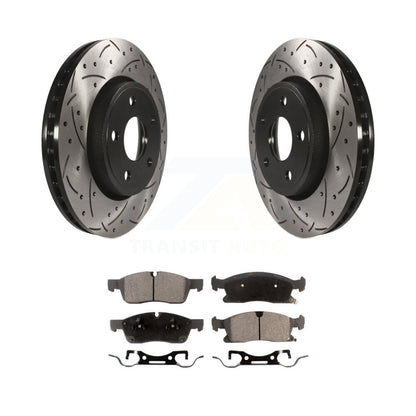Kit de plaquettes semi-métalliques de Rotor de frein de fente de forage avant pour Jeep Grand Cherokee Dodg