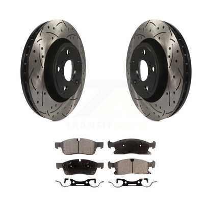 Kit de plaquettes semi-métalliques de Rotor de frein de fente de forage avant pour Jeep Grand Cherokee Dodg
