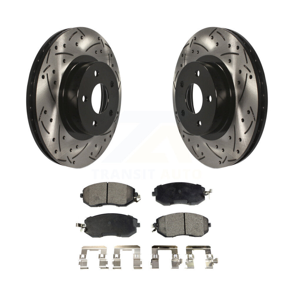 Kit de plaquettes semi-métalliques de Rotor de frein de fente de forage avant pour Subaru Impreza Scion FR-