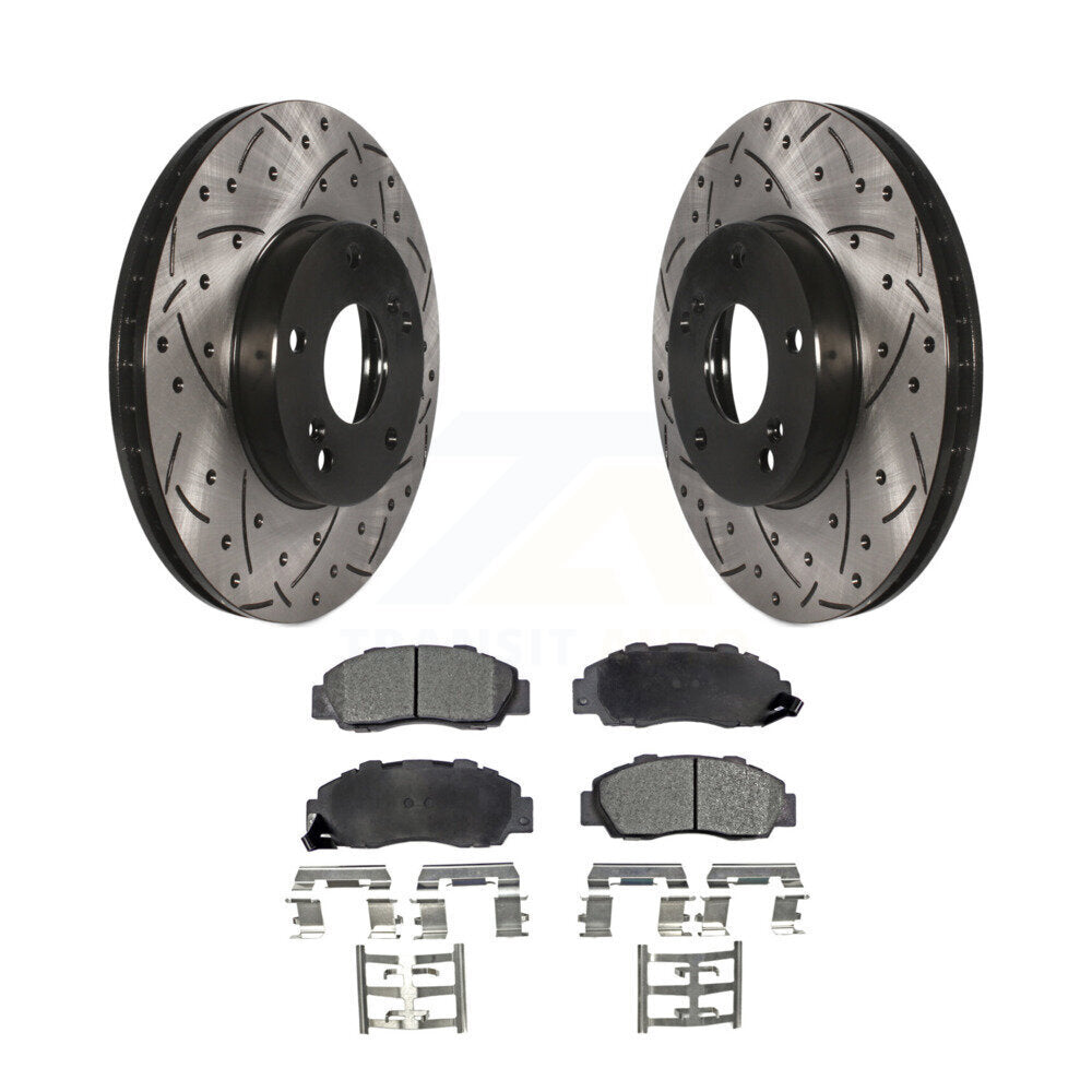 Kit de plaquettes semi-métalliques de Rotor de frein à fente avant percée pour Honda Accord 3.0 98-02
