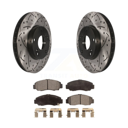 Kit de plaquettes semi-métalliques de Rotors de frein de fente de forage avant pour Honda Civic Accord Acur