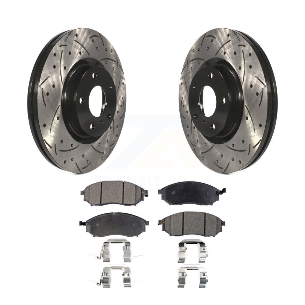 Kit de plaquettes de frein semi-métalliques pour rotors de frein à fente avant percés pour INFINITI Nissan Muran
