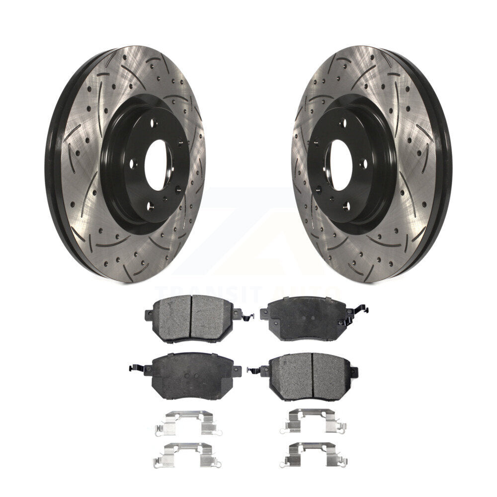Kit de plaquettes semi-métalliques de Rotor de frein à disque de fente de forage avant pour Nissan Murano Altim