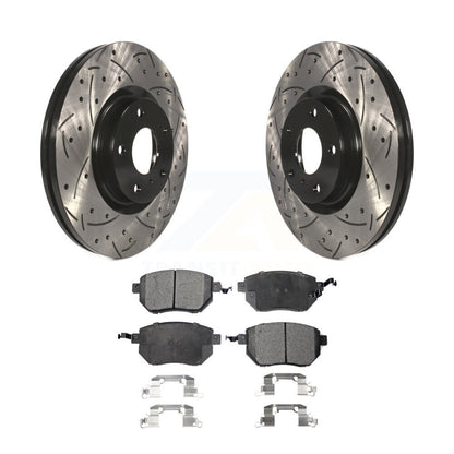 Kit de plaquettes semi-métalliques de Rotor de frein à disque de fente de forage avant pour Nissan Murano Altim