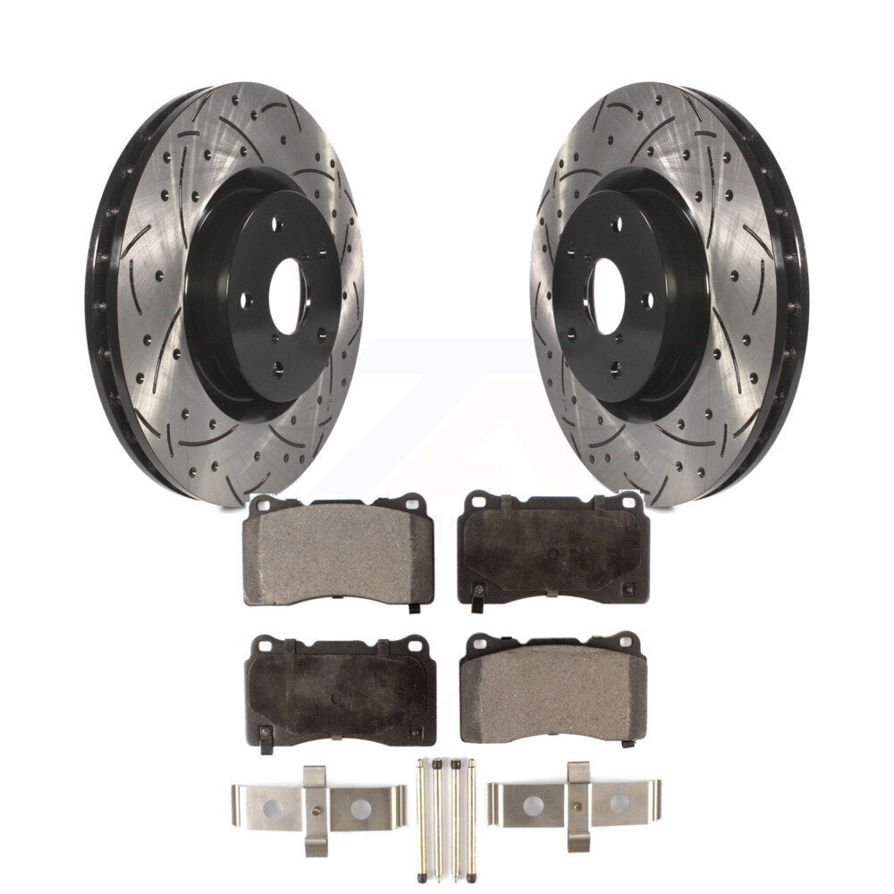 Rotors de frein à fente avant percés, Kit de plaquettes semi-métalliques pour Subaru Impreza WRX ST