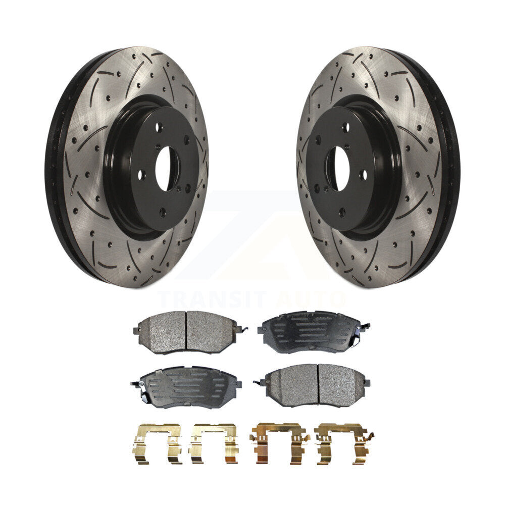 Kit de plaquettes semi-métalliques de Rotor de frein de fente de forage avant pour Subaru Outback WRX Legac