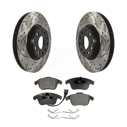 Rotors de frein à fente avant, Kit de plaquettes semi-métalliques pour Volkswagen Tiguan Passa