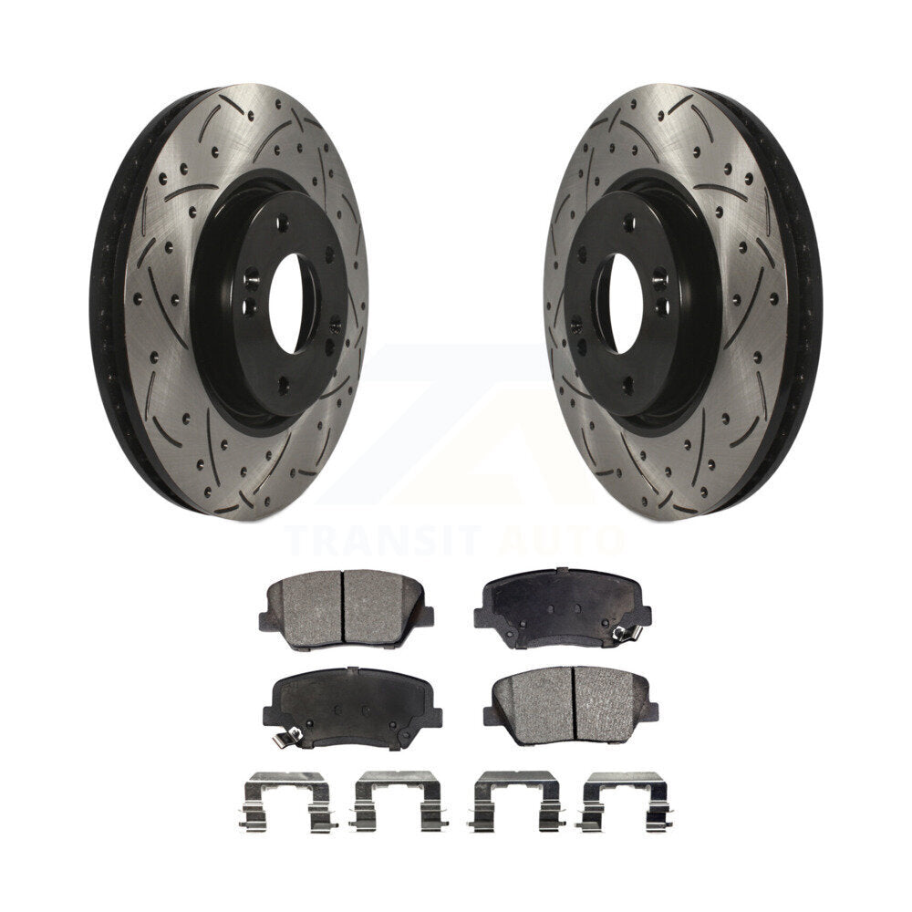 Kit de plaquettes semi-métalliques pour rotors de frein à disque, fente de perçage avant, pour Kia Rond 2014 – 2017