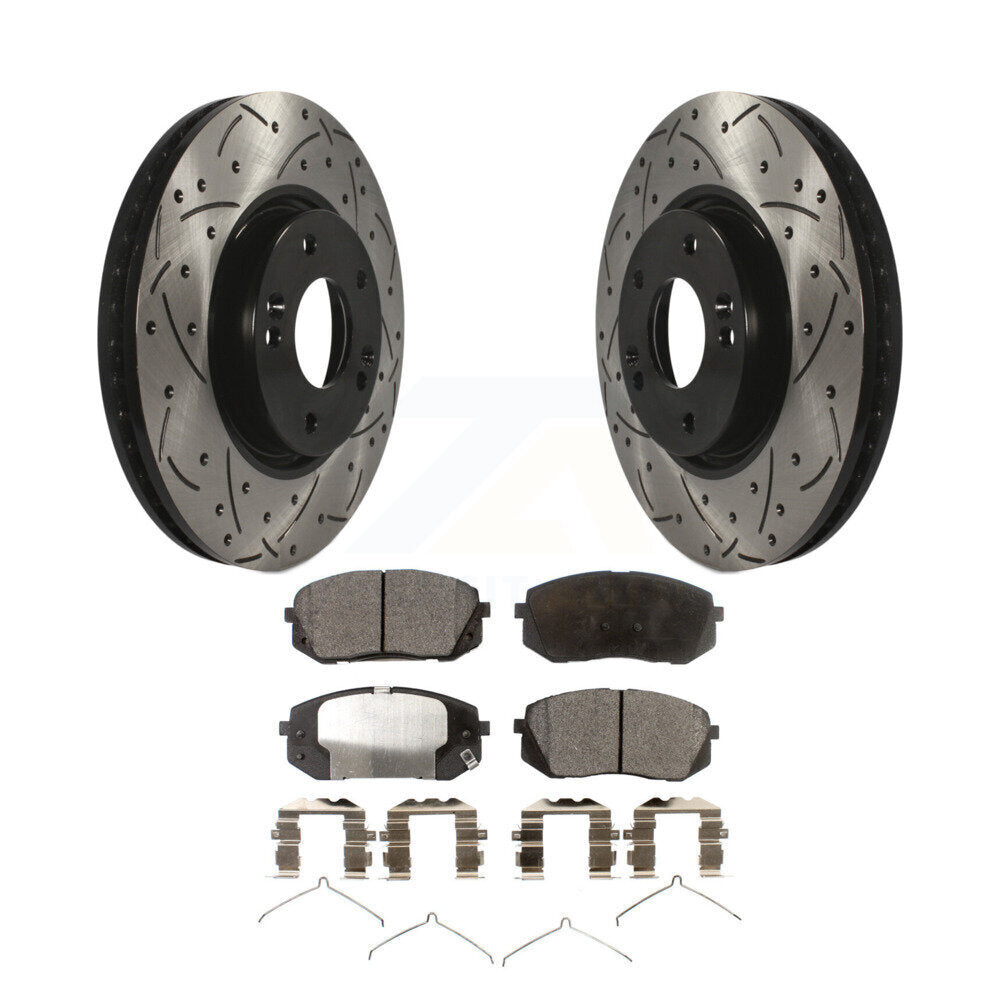 Kit de plaquettes semi-métalliques pour rotors de frein à disque, fente de perçage avant, pour Hyundai Sonat