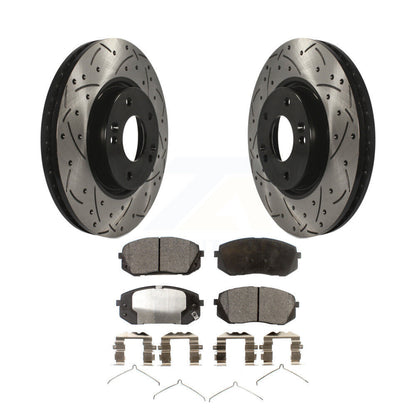 Kit de plaquettes semi-métalliques pour rotors de frein à disque, fente de perçage avant, pour Hyundai Sonat
