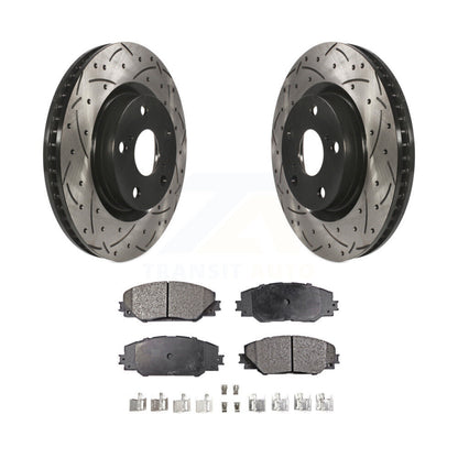 Kit de plaquettes semi-métalliques de Rotor de frein à fente avant percée, pour Toyota RAV4 Matrix Vib