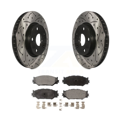 Kit de plaquettes semi-métalliques de Rotor de frein à disque à fente percée avec revêtement avant pour Lexus IS25