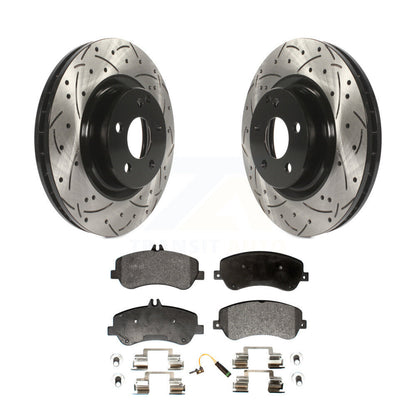 Kit de plaquettes semi-métalliques de Rotor de frein à disque de fente de forage avant pour Mercedes-Benz GLK35