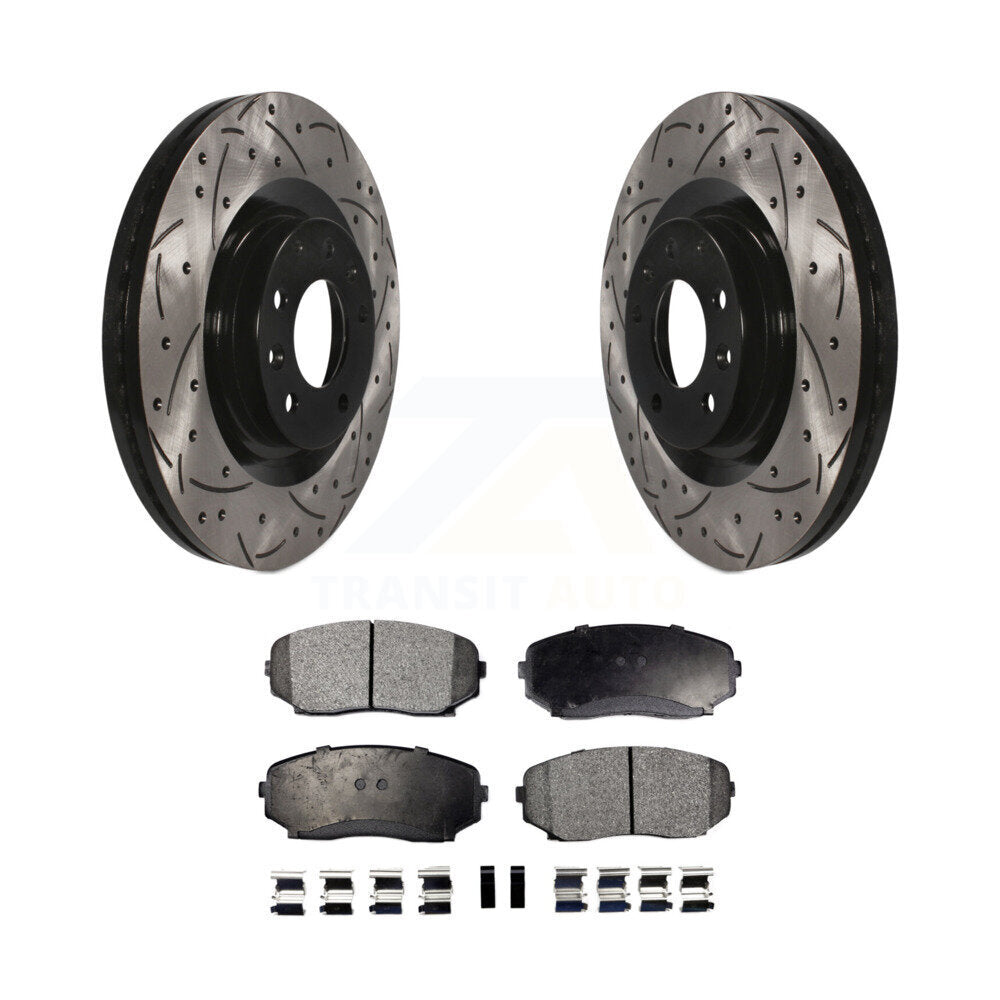 Kit de plaquettes semi-métalliques pour Rotor de frein à disque, fente de perçage avant, pour Mazda CX-2007 – 2015