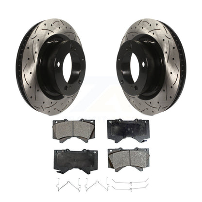 Rotor de frein à fente percée avant et Kit de plaquettes semi-métalliques pour Toyota Tundra Sequoi