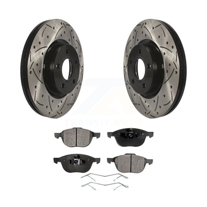 Kit de plaquettes semi-métalliques de Rotor de frein à fente avant percée, pour Ford Escape Volvo c-ma