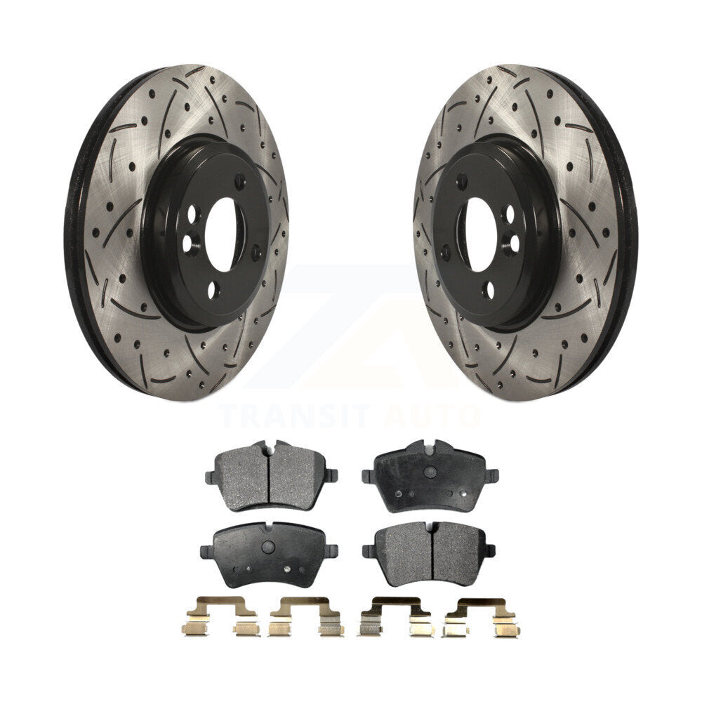 Rotors de frein à fente avant percés, Kit de plaquettes semi-métalliques pour Mini Cooper Countryma