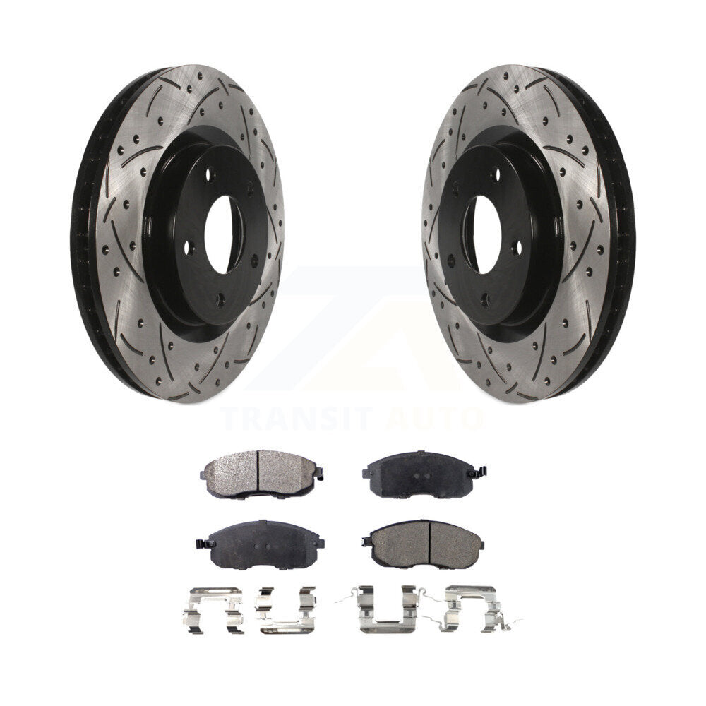 Kit de plaquettes de frein semi-métalliques pour rotors de frein à fente avant pour Nissan Sentra SE-07-12
