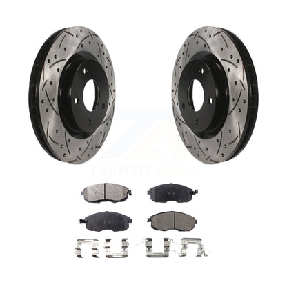 Kit de plaquettes de frein semi-métalliques pour rotors de frein à fente avant pour Nissan Sentra SE-07-12