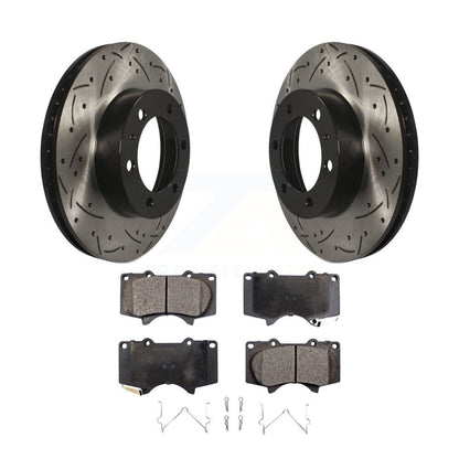 Kit de plaquettes semi-métalliques de Rotors de frein de fente de forage avant pour Toyota Tacoma 4Runner F