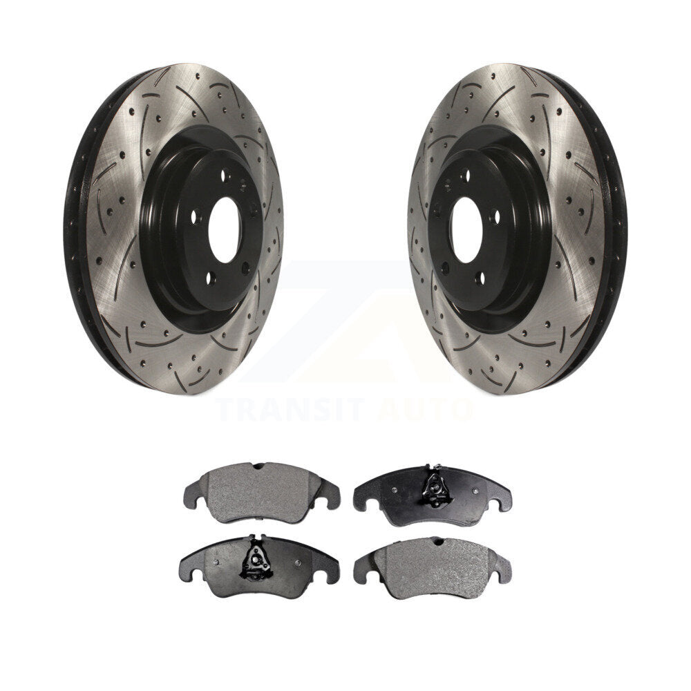 Rotors de frein à fente avant, Kit de plaquettes semi-métalliques pour Audi Q5 A4 Quattro S4 S
