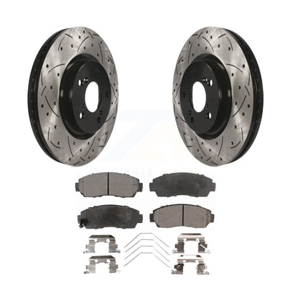Kit de plaquettes semi-métalliques de Rotor de frein à fente avant percée pour Honda Odysse 2011 – 2014