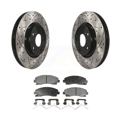 Kit de plaquettes semi-métalliques de Rotor de frein à disque à fente avant percée pour Acura T 2009 – 2014