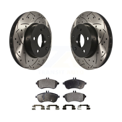 Kit de plaquettes semi-métalliques de Rotor de frein à fente avant percée, pour Mercedes-Benz C300 C25