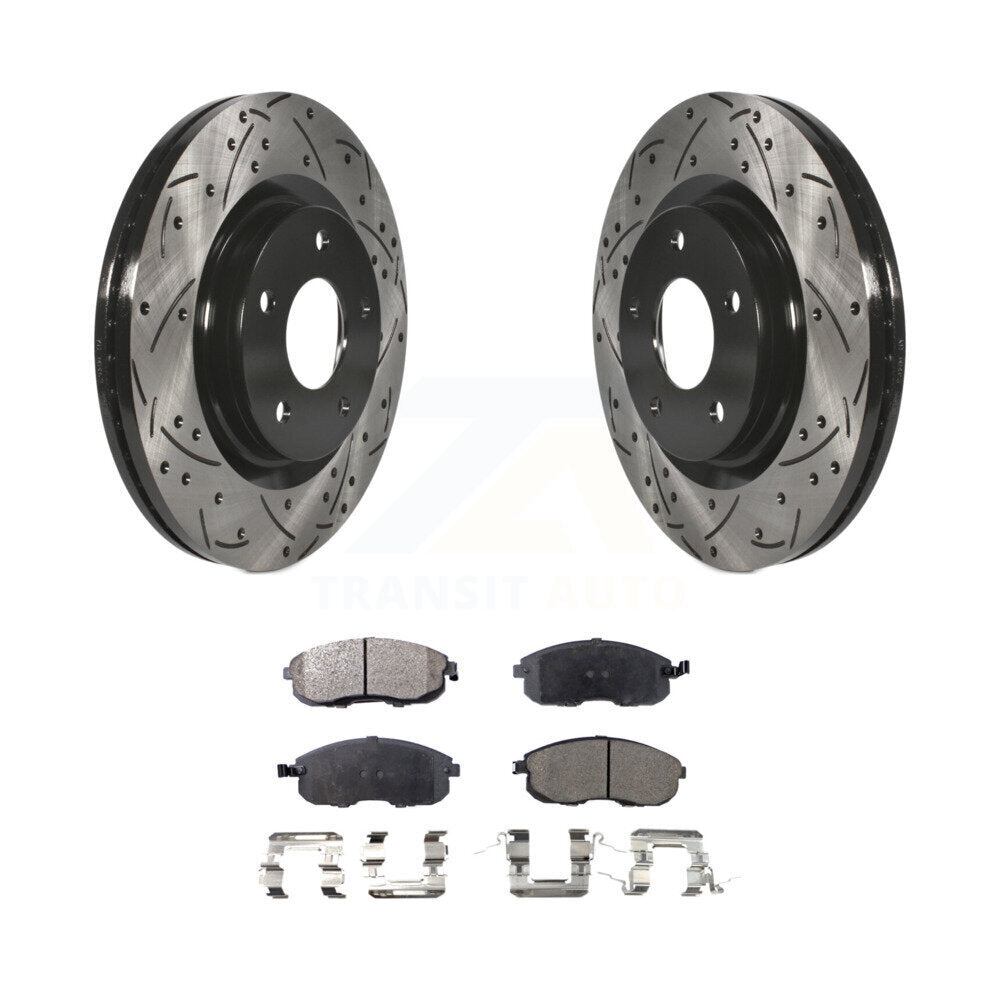 Kit de plaquettes semi-métalliques de Rotor de frein à disque à fente avant percée pour Nissan Sentra Juk