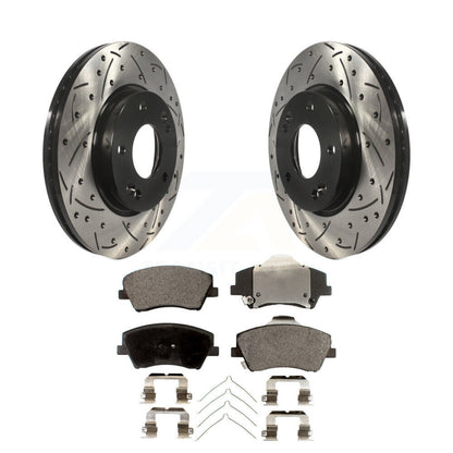 Kit de plaquettes semi-métalliques de Rotor de frein à disque de fente de forage de couche avant pour Hyundai Elantr