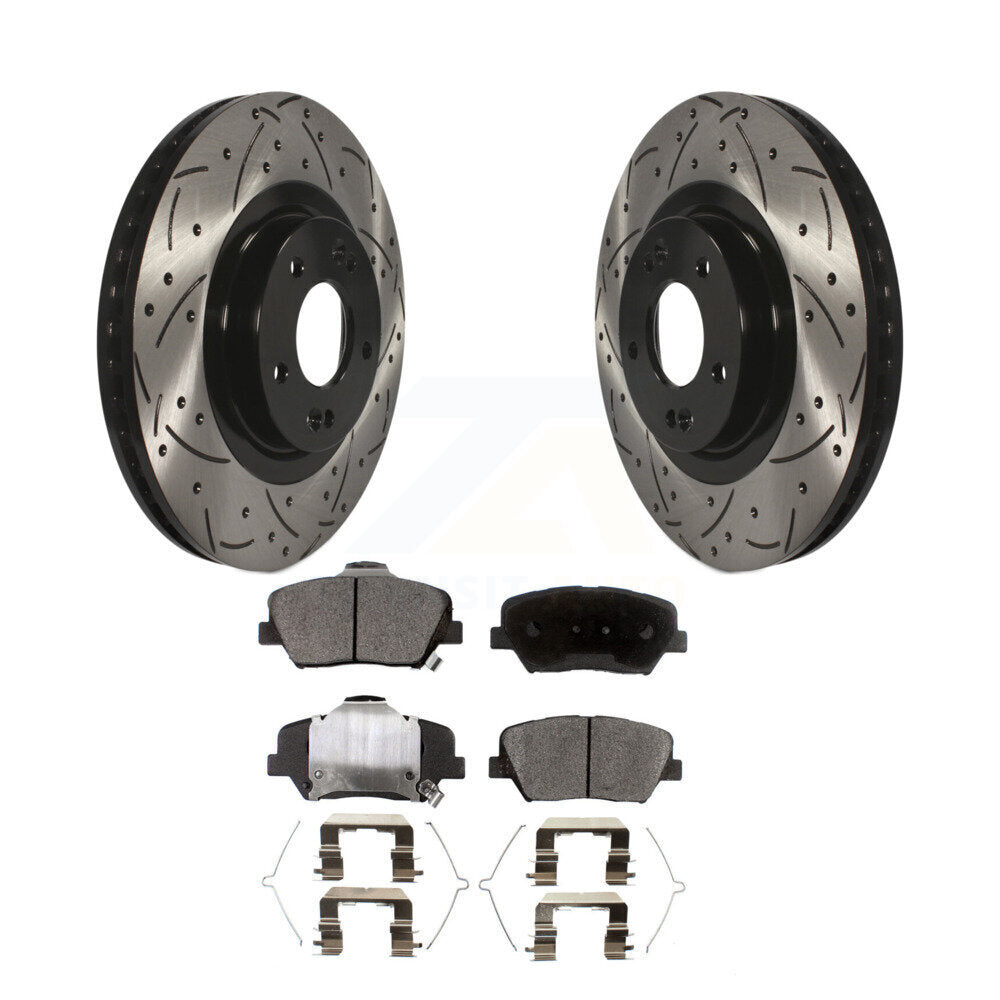 Kit de plaquettes semi-métalliques de Rotor de frein de fente de forage avant pour Kia Sorento Hyundai Sant