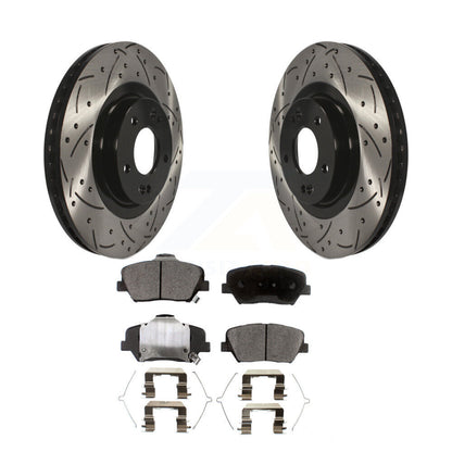Kit de plaquettes semi-métalliques de Rotor de frein de fente de forage avant pour Kia Sorento Hyundai Sant