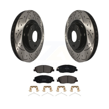 Kit de plaquettes semi-métalliques de Rotors de frein à disque de fente de forage avant pour Hyundai Santa Fe X