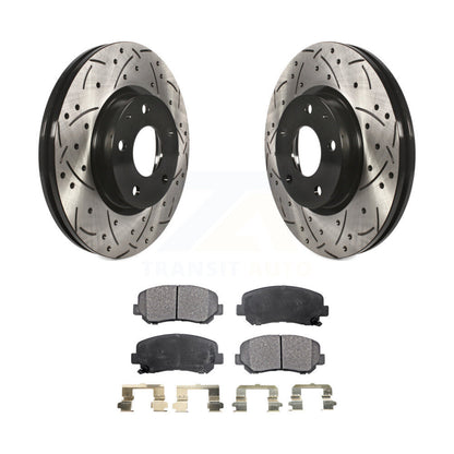 Kit de plaquettes semi-métalliques de Rotor de frein à disque de fente de forage avant pour Mazda CX-2013-2015