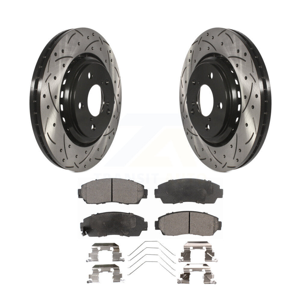 Rotors de frein à fente avant percés, Kit de plaquettes semi-métalliques pour Honda Odyssey Passpor