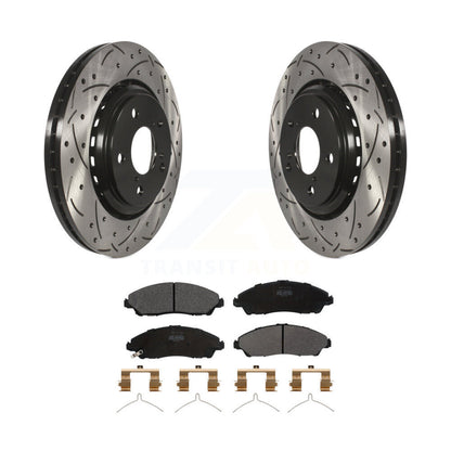 Kit de plaquettes semi-métalliques de Rotor de frein de fente de forage avant pour Honda Pilot Ridgeline MD