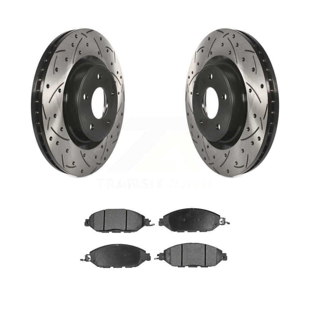 Kit de plaquettes semi-métalliques de Rotors de frein de fente de forage avant pour Nissan Murano Pathfinde