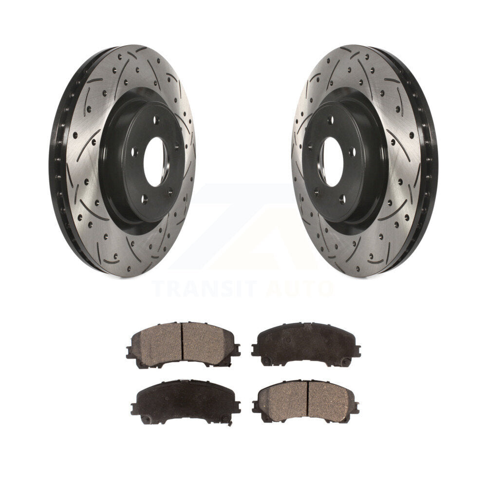 Rotor de frein à fente percée avant et Kit de plaquettes semi-métalliques pour INFINITI Q50 QX50 Q6