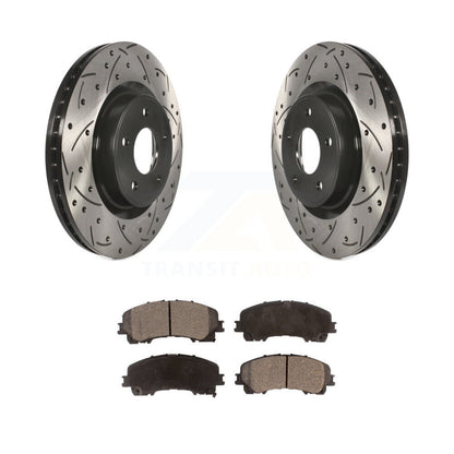 Rotor de frein à fente percée avant et Kit de plaquettes semi-métalliques pour INFINITI Q50 QX50 Q6