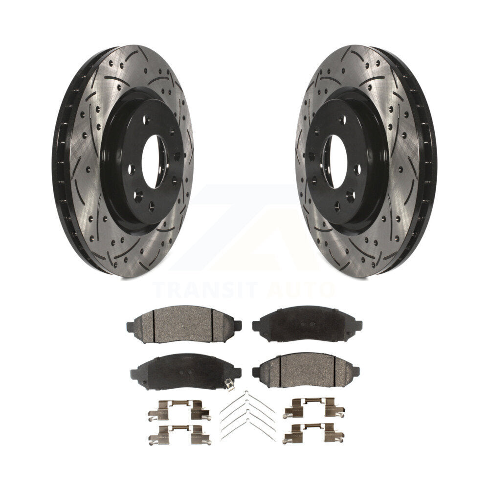 Kit de plaquettes semi-métalliques de Rotor de frein à disque à fente percée avec revêtement avant pour Nissan LEA
