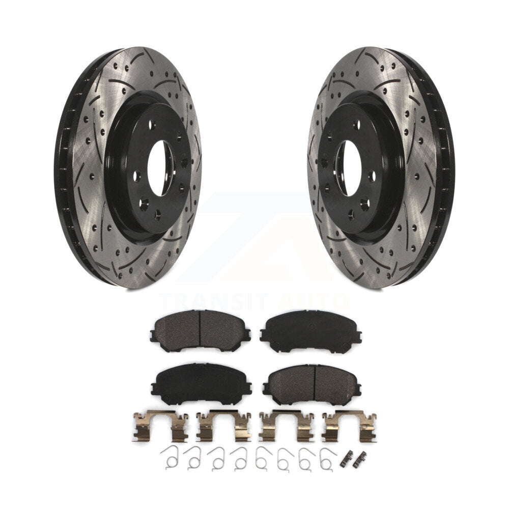 Kit de plaquettes semi-métalliques de Rotor de frein à disque à fente avant percée pour Nissan Rogue Spor